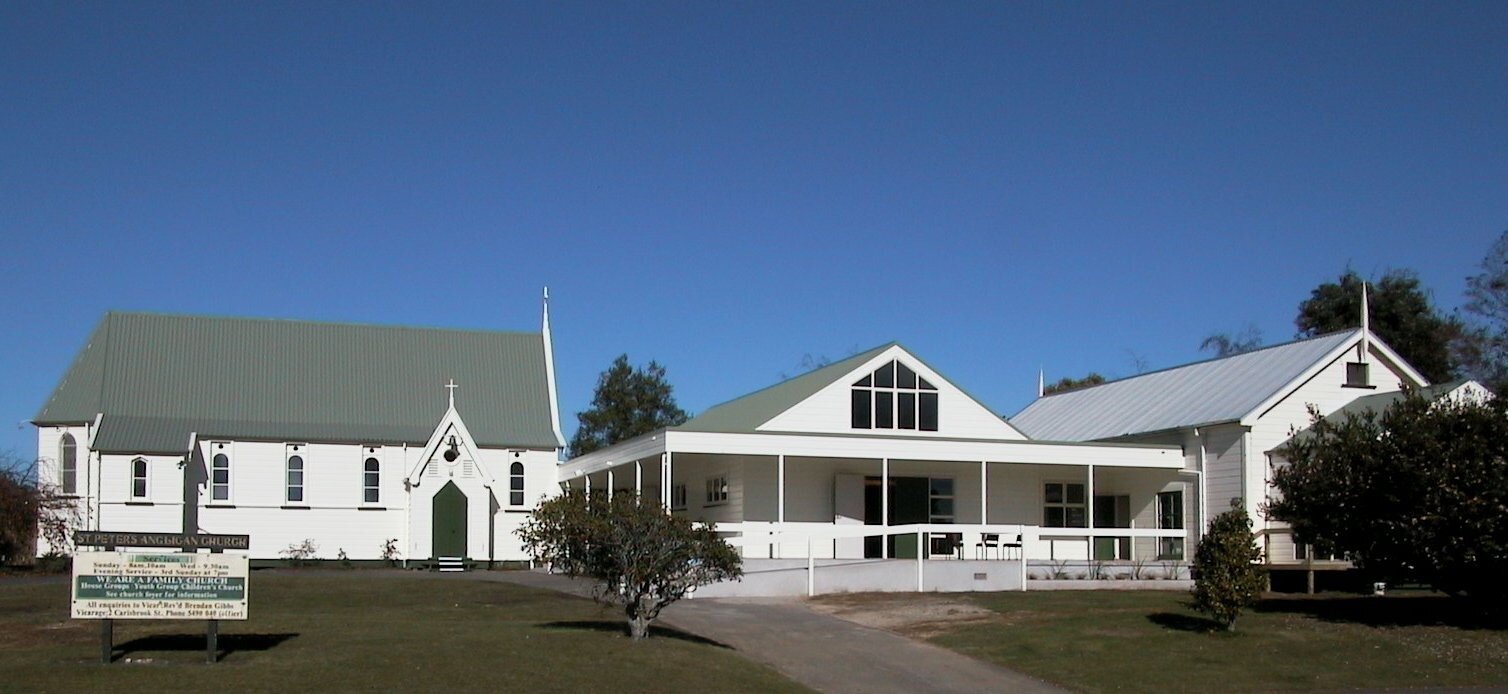 Saint Peter's Anglican Church Katikati and, to the right, its new $250,000 worship centre. Photo / Elaine Fisher