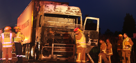SunLive - Fire destroys truck's cab - The Bay's News First