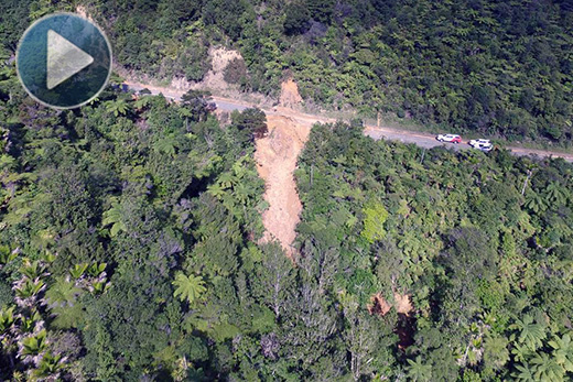 SunLive - Drone footage of Coromandel slip - The Bay's News First