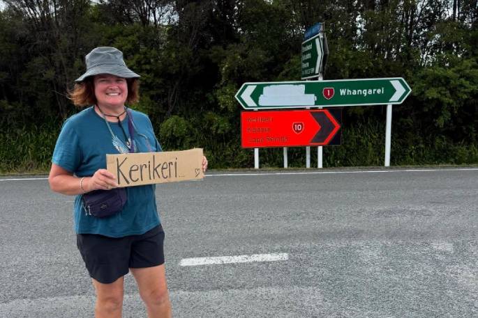 Hannah Dickie hitchhikes to Kerikeri. Photo / Supplied