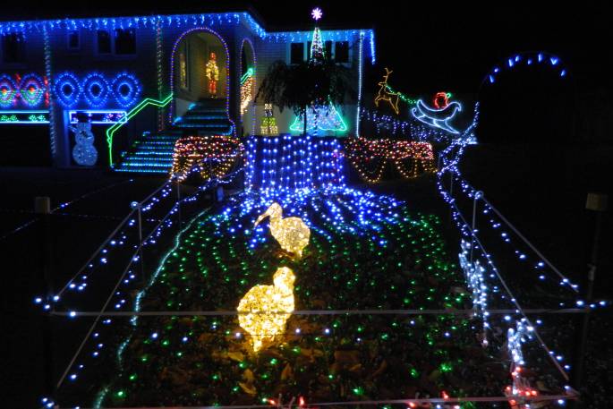 Kevin Baird has an impressive Christmas light display. Photo / Amy Reader