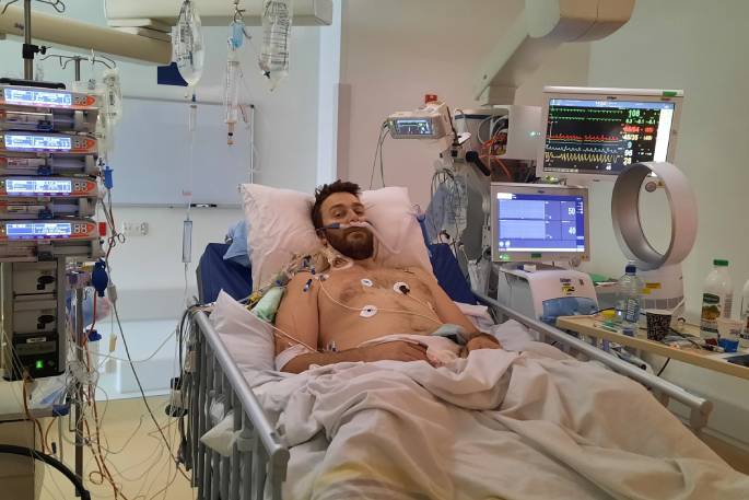 Francisko Du Plessis in Auckland Hospital in June 2022. Photo / Supplied