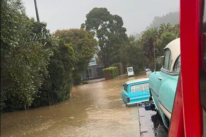Classic cars caught in Coromandel flooding