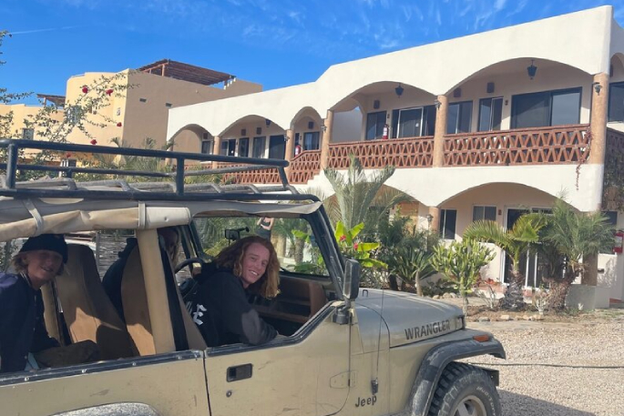 The Roberts family outside their YWAM base an hour out of Cabo.