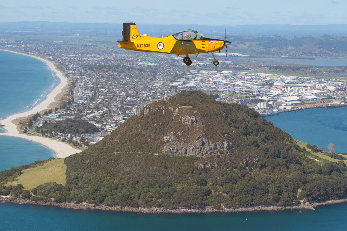 Weekend Sun reporter Ayla Yeoman with pilot Keith Adair on the Classic Flyers CT4 Adventure Flight. Photo: John Borren.