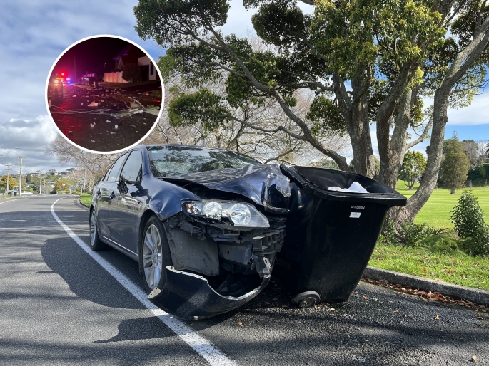 SunLive - Car crash flattens power pole, scatters rubbish - The Bay's ...