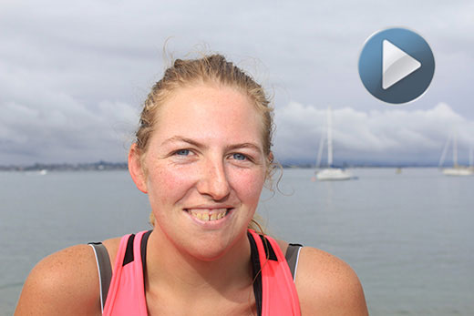 SunLive Women s triathlon warm up for Michelle The Bay s News